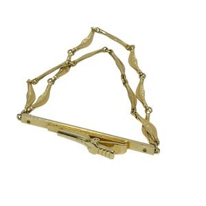 Vintage Anson Gold Tone Tie Clip Chain Mens Accessories‎